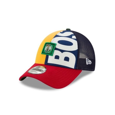 Boston Celtics Gorra | New Era NBA Trucker Mix 9forty Adjustable Cap Mexico - Amarillos